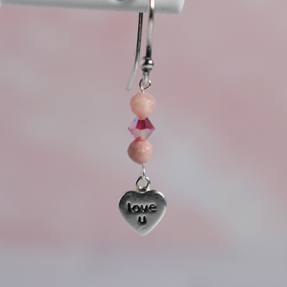 Pink Love U Earrings