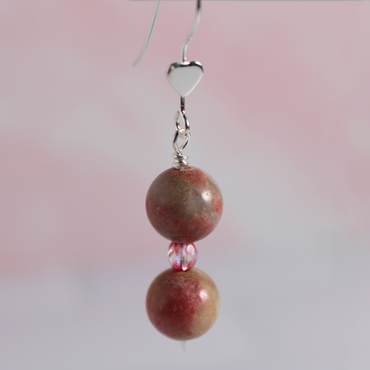 Rhodonite & Crystal Earrings