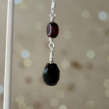 Garnet & Black Onyx Earrings