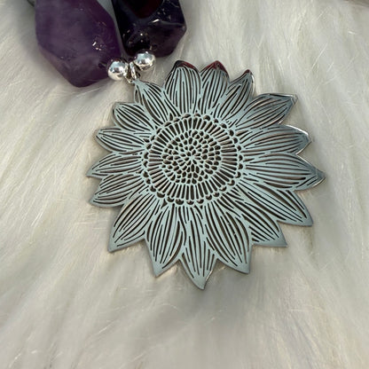 Amethyst Sunflower Necklace