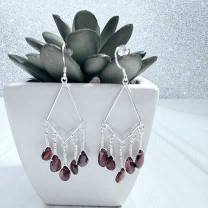 Garnet Glam Earrings