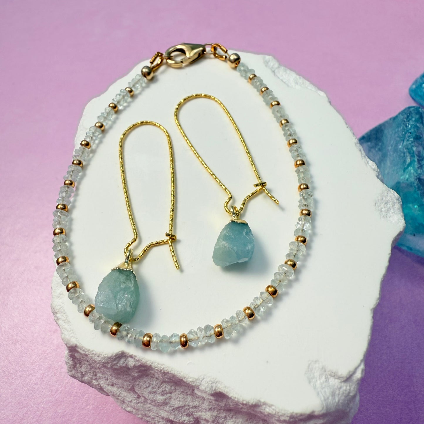 Golden Aquamarine Earrings