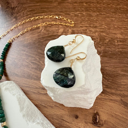 Regal Emerald Drop Earrings