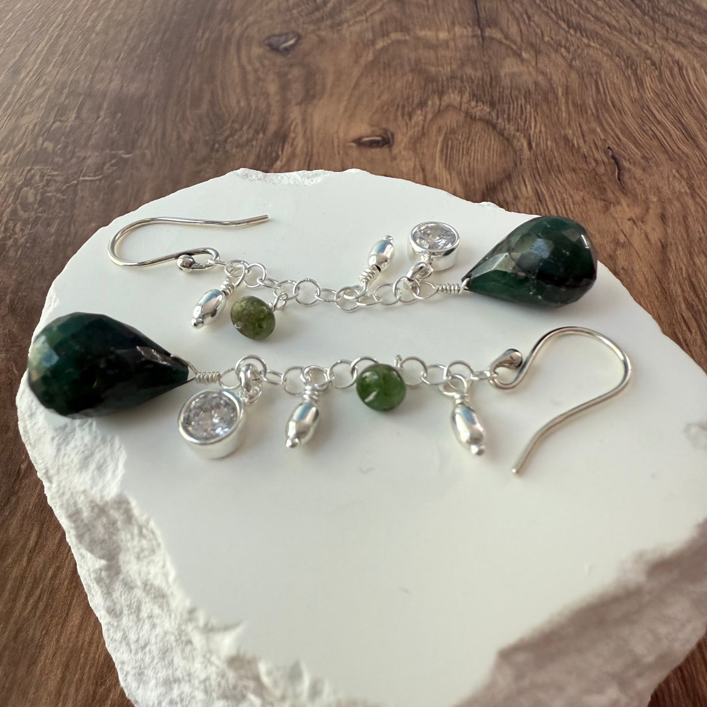 Elegant Emerald Drop Earrings
