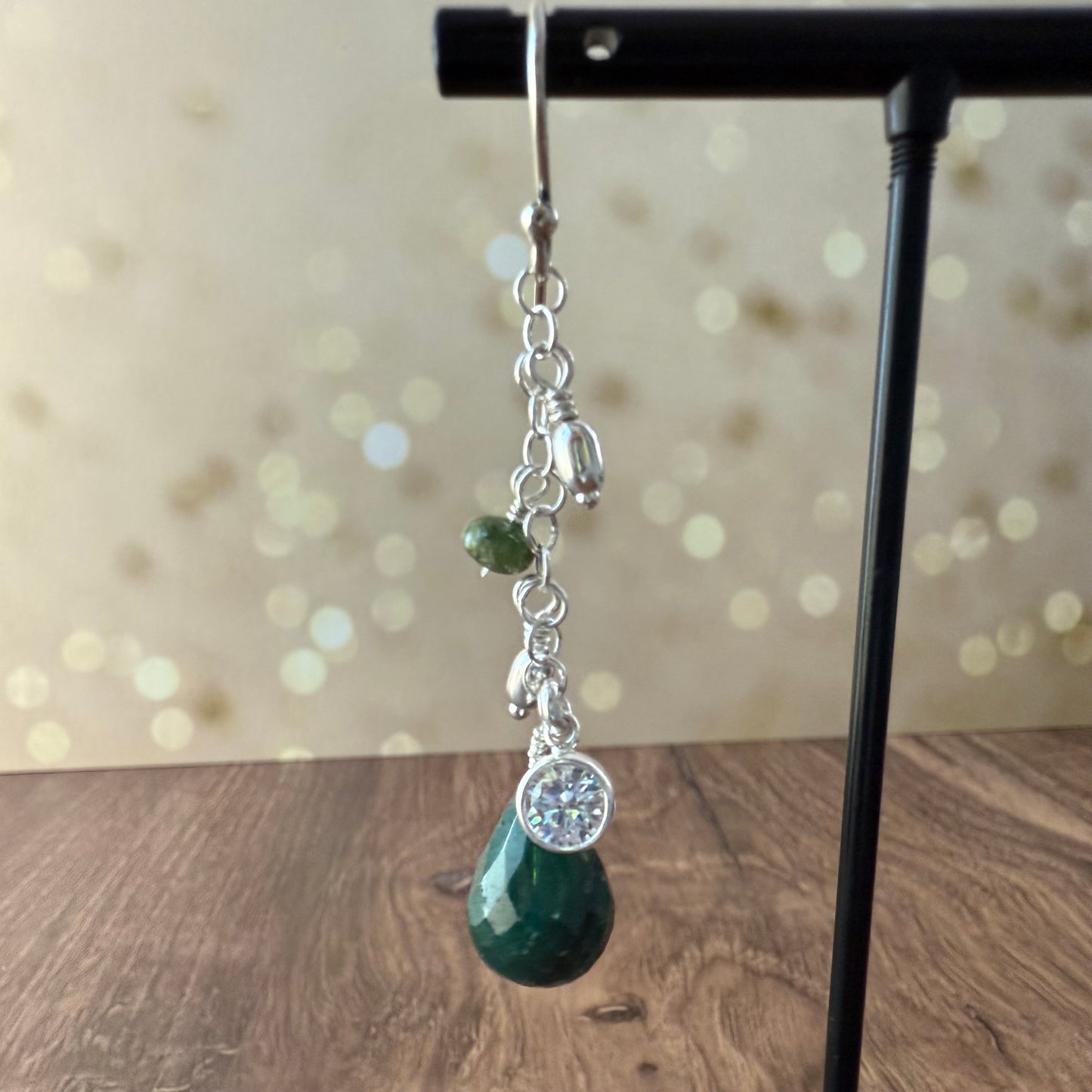 Elegant Emerald Drop Earrings