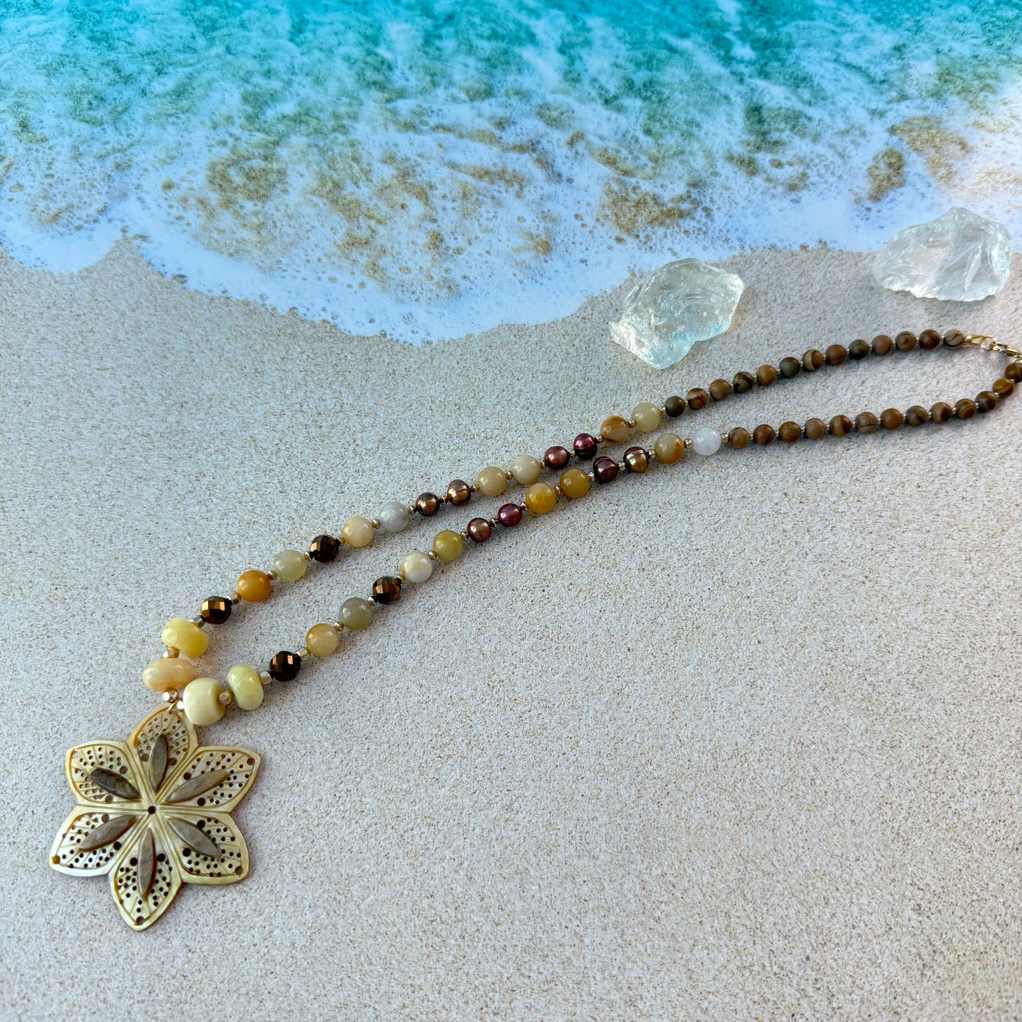 Golden Mother Flower Necklace