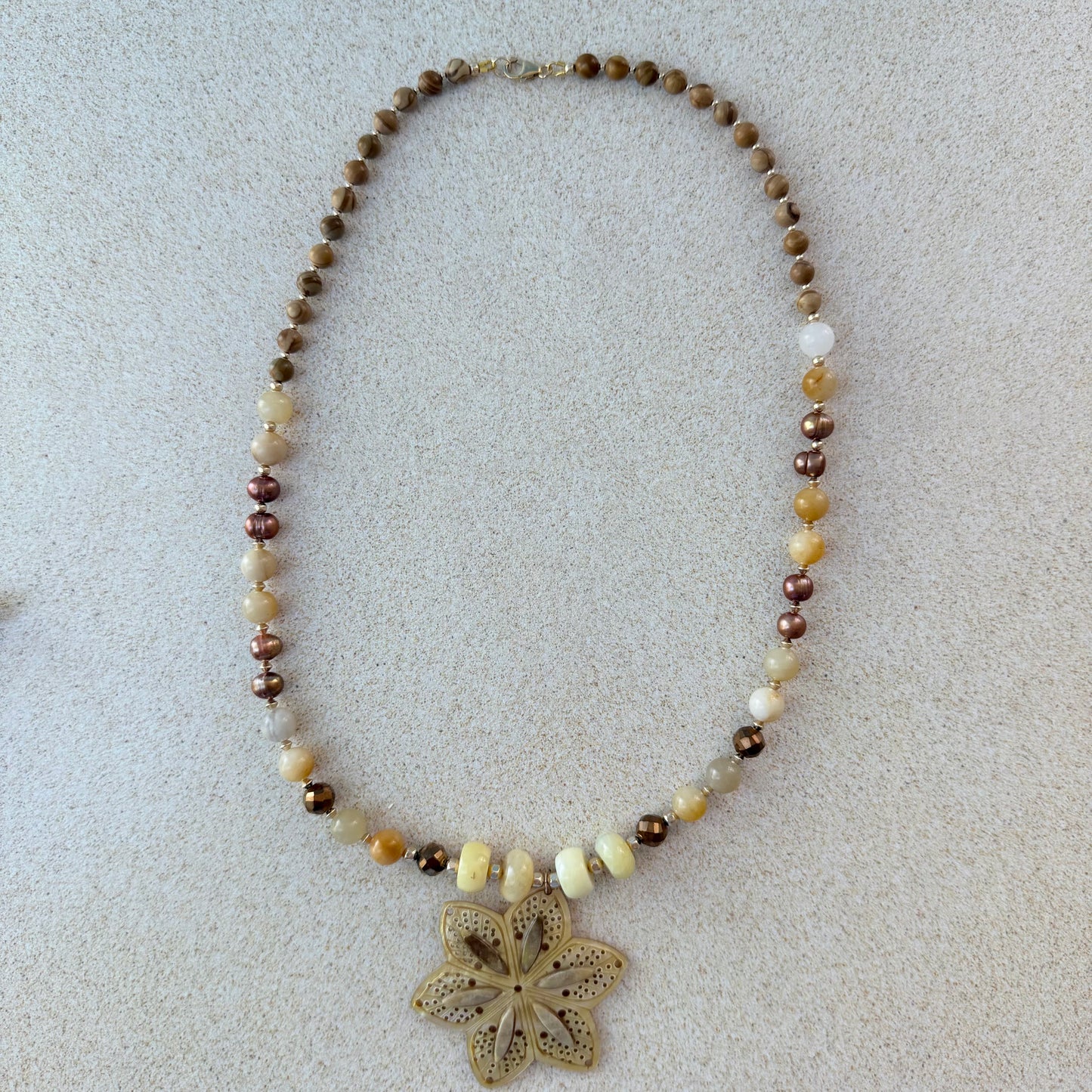 Golden Mother Flower Necklace