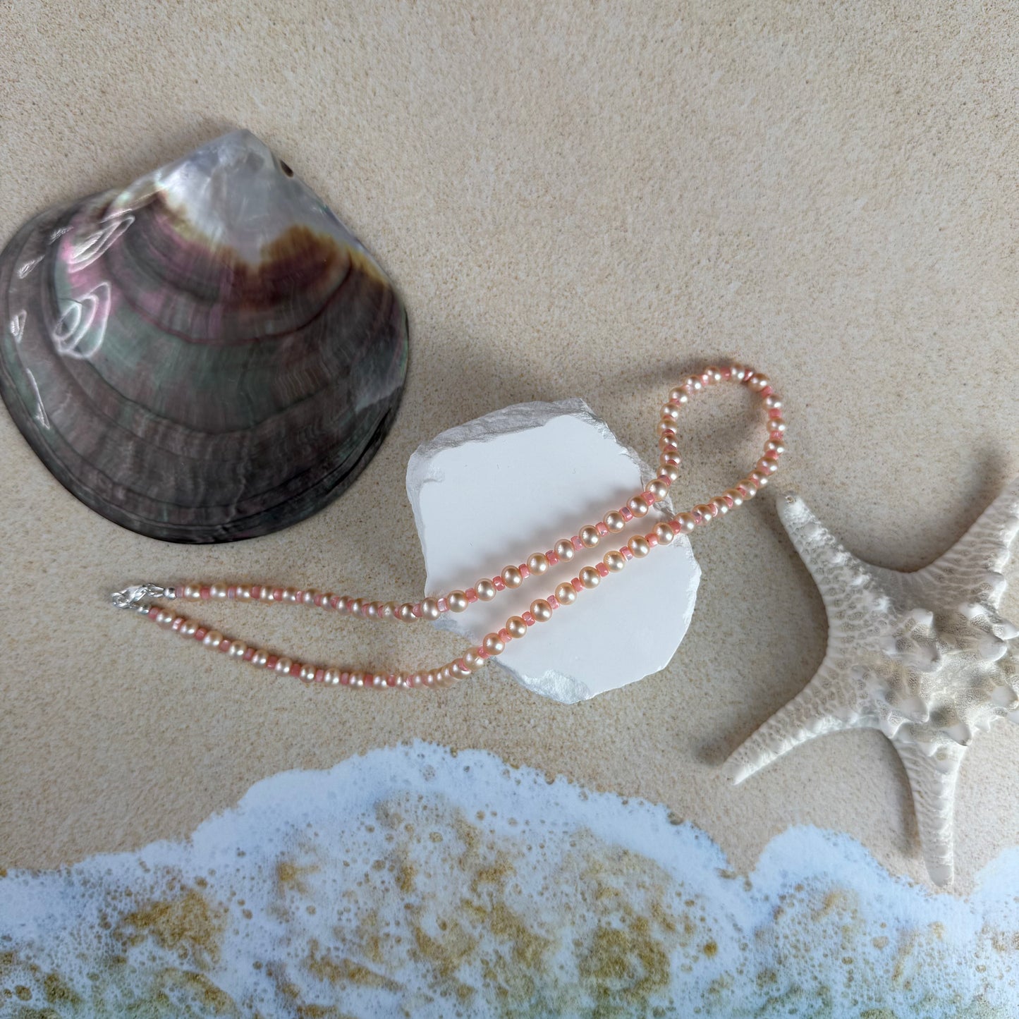 Peachy Cherry Blossom Necklace