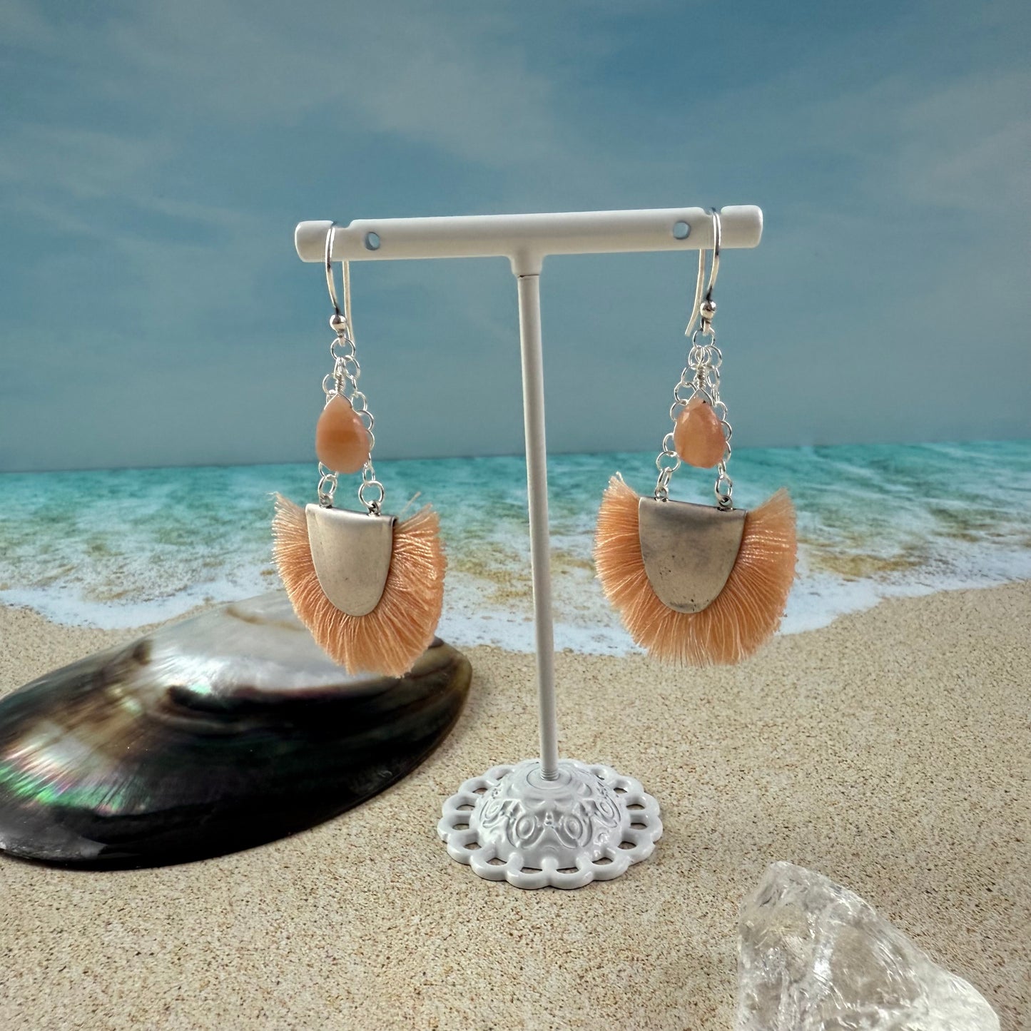 Fringe Moonstone Earrings