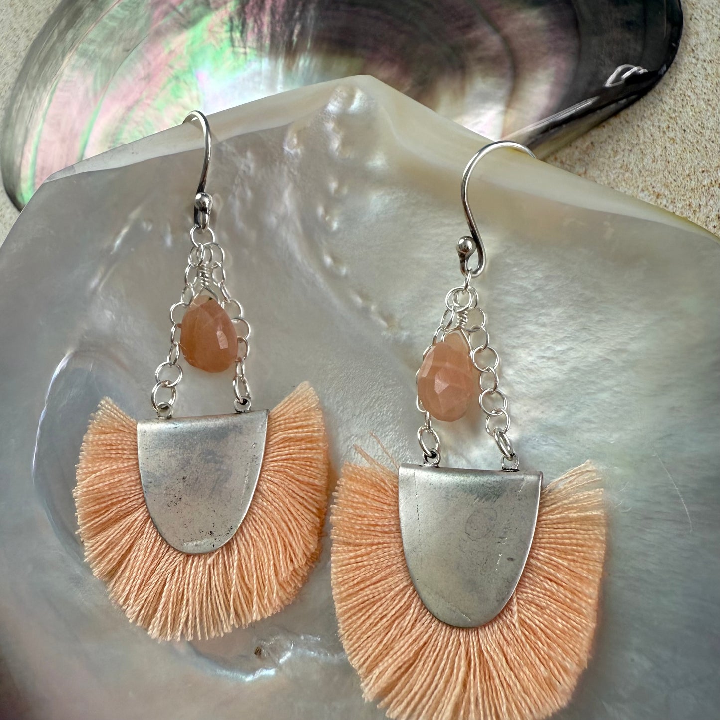 Fringe Moonstone Earrings