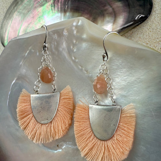 Fringe Moonstone Earrings