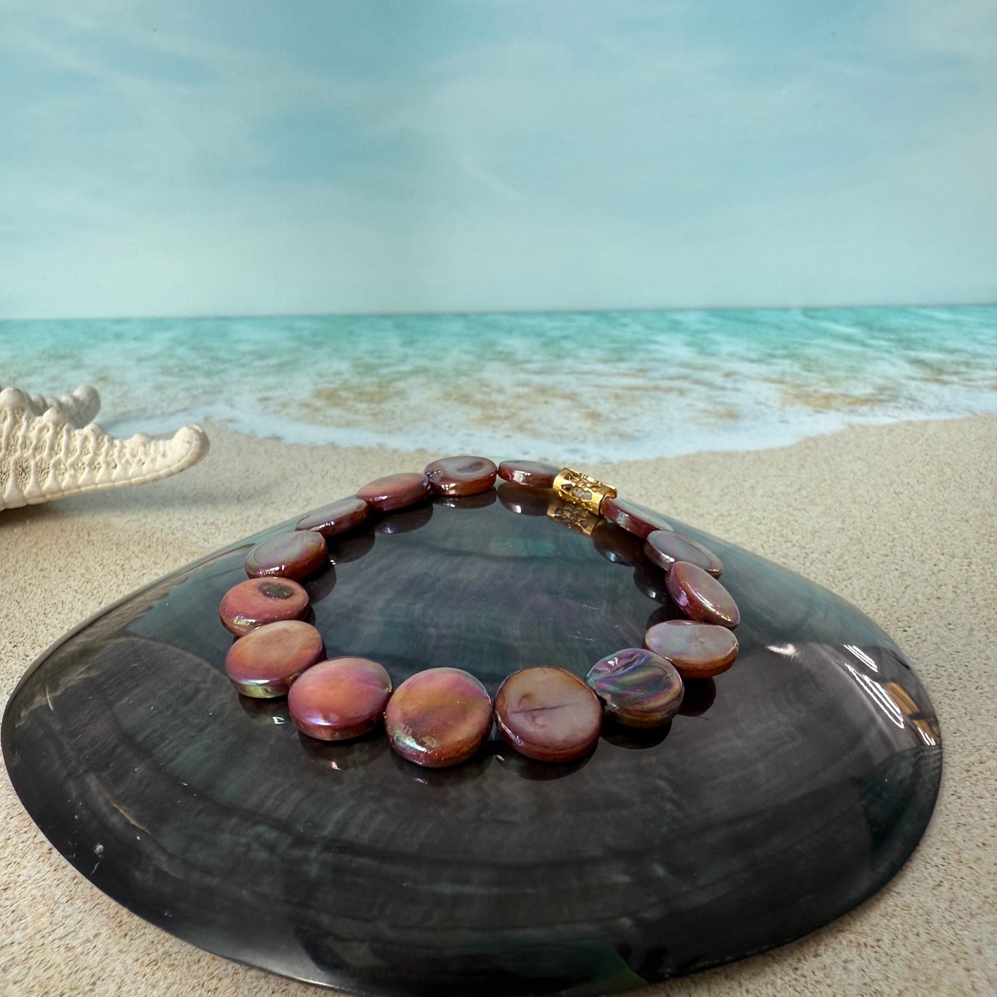 Pink Shell Stretch Bracelet