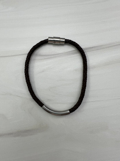 Steely Leather Bracelet