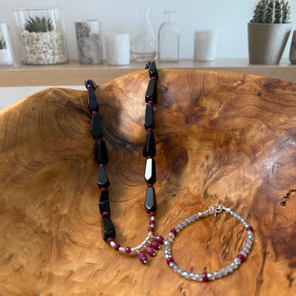 Rubies and Ice Bracelet
