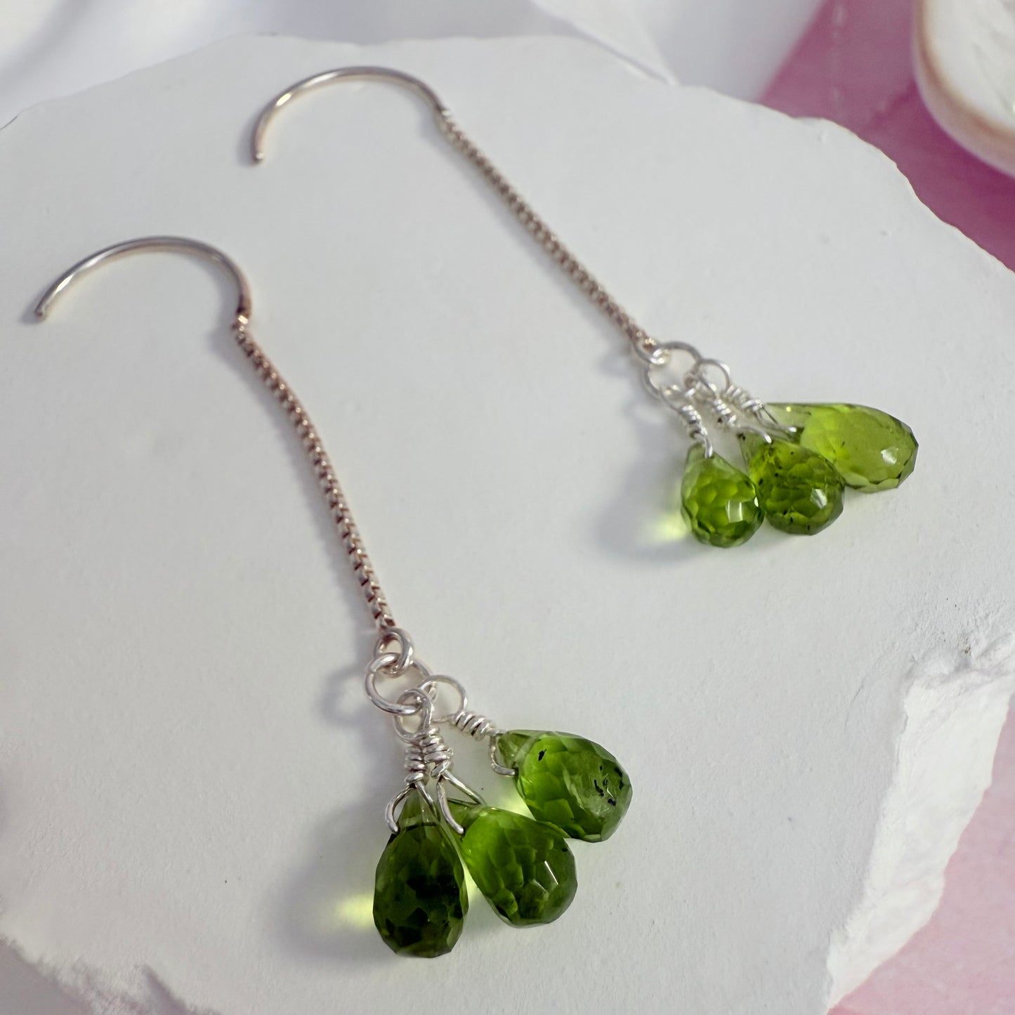 Dangle Peridot Earrings