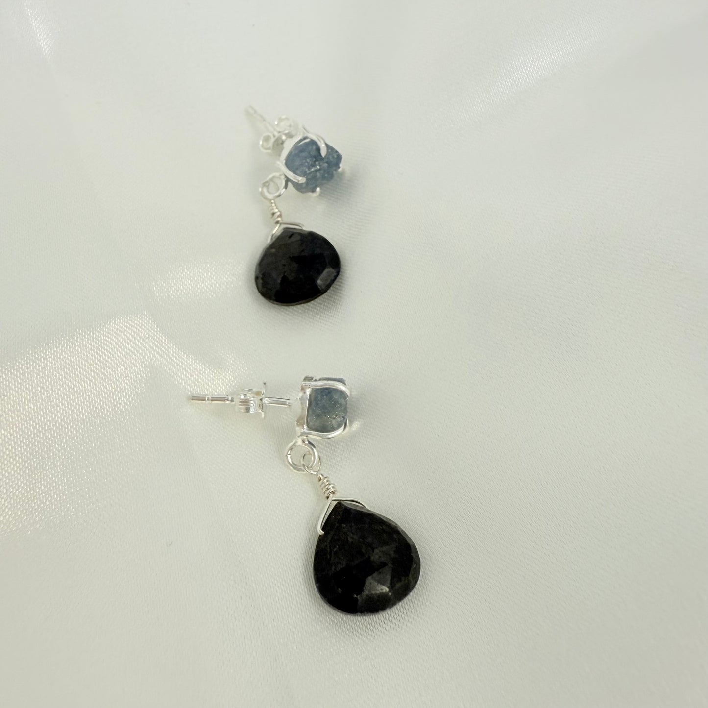 Lobes of Blue Sapphire Earrings