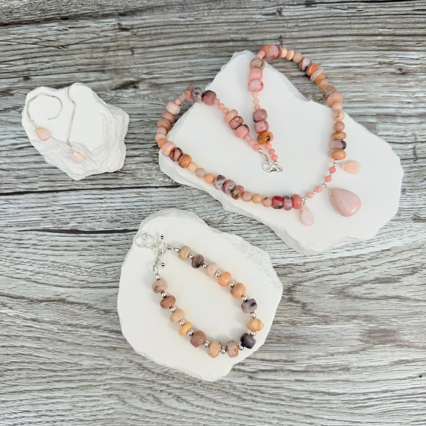 Pink Teardrop Opal Necklace