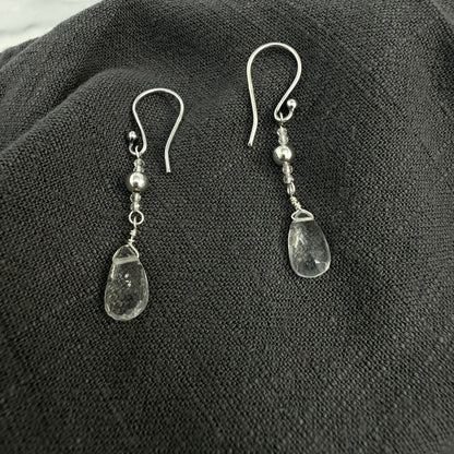 White Topaz Teardrop Earrings