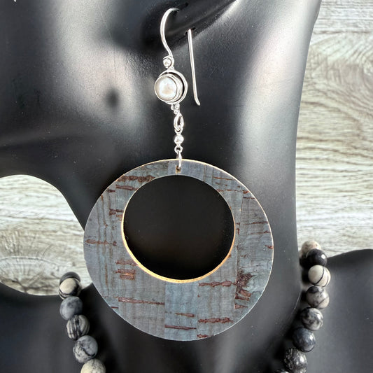 Grey Cork Earrings