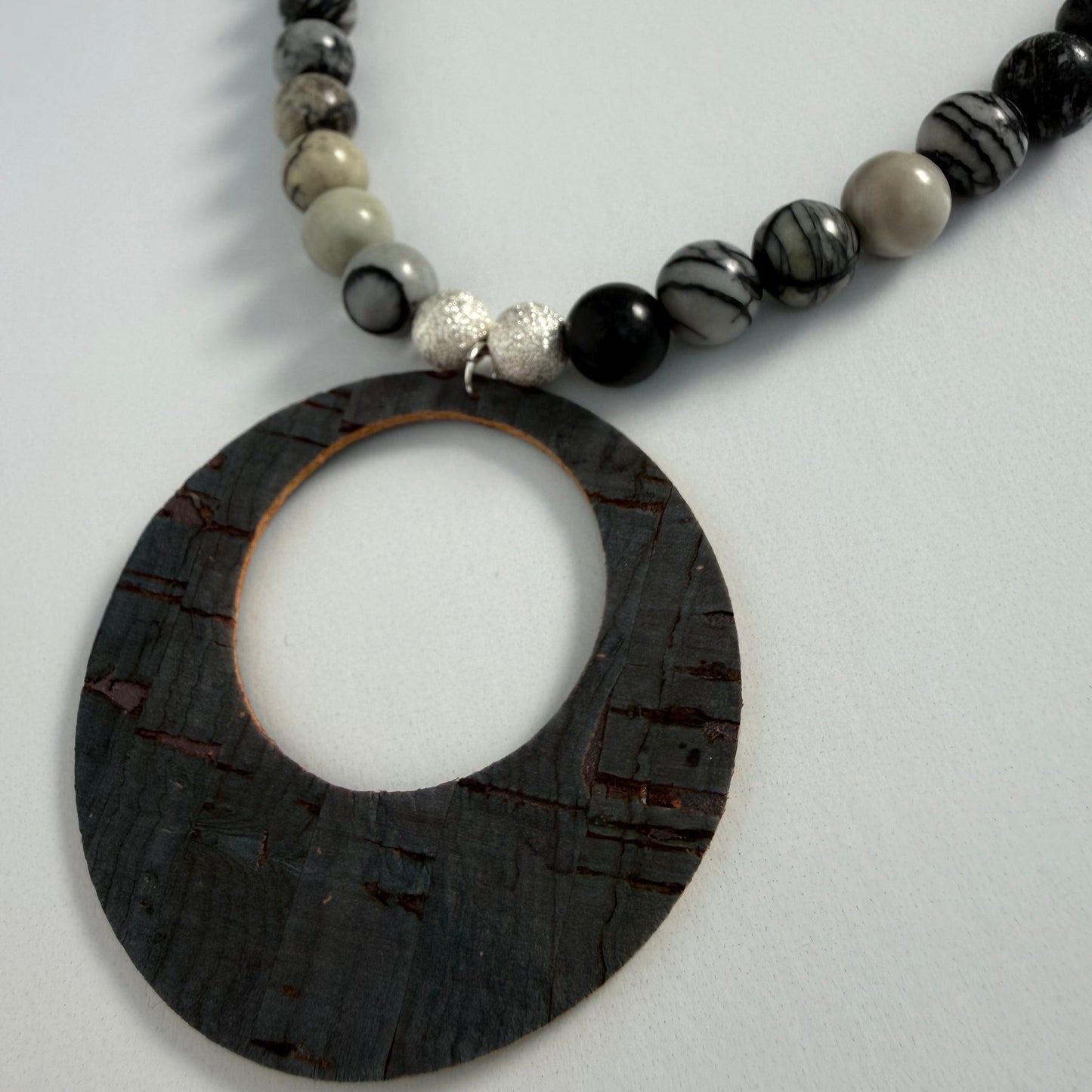 Marble & Grey Cork Necklace