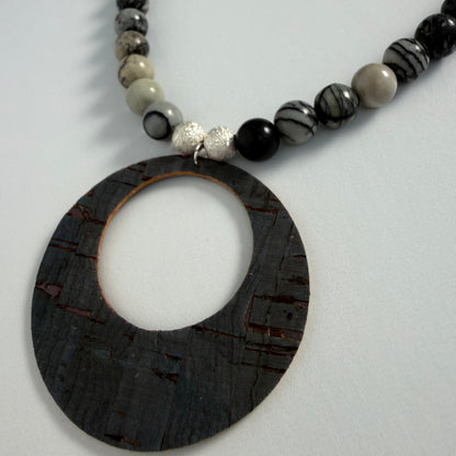 Marble & Grey Cork Necklace