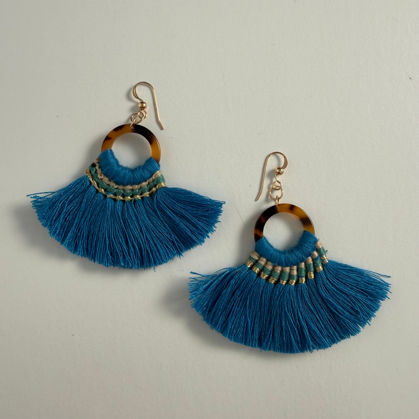 Blue Ocean Tassel Earrings