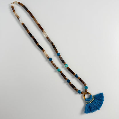Blue Ocean Tassel Necklace