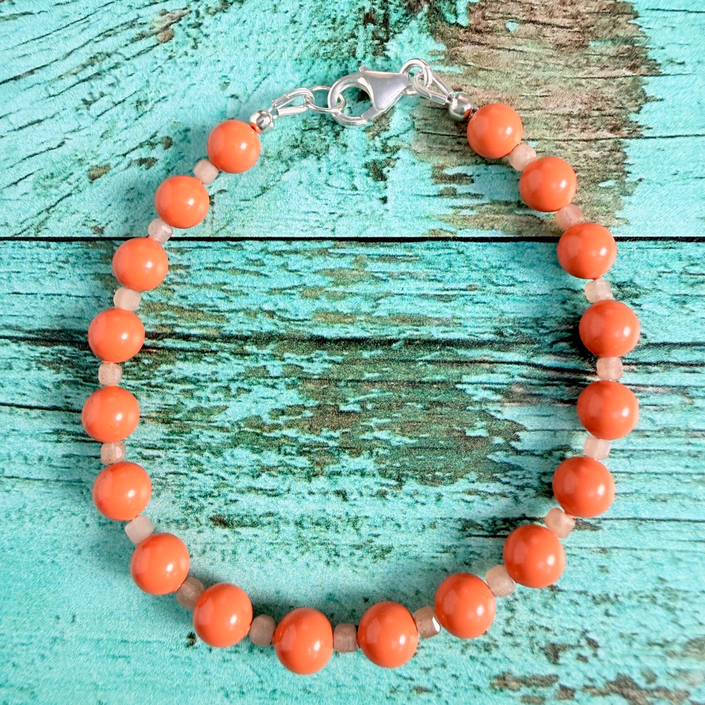 Peachy Moonstone Bracelet