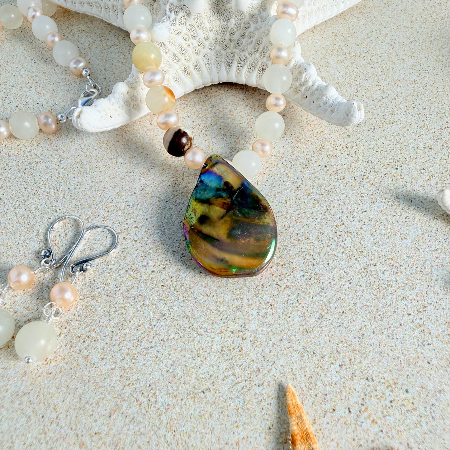Italian Onyx & Pearl Necklace