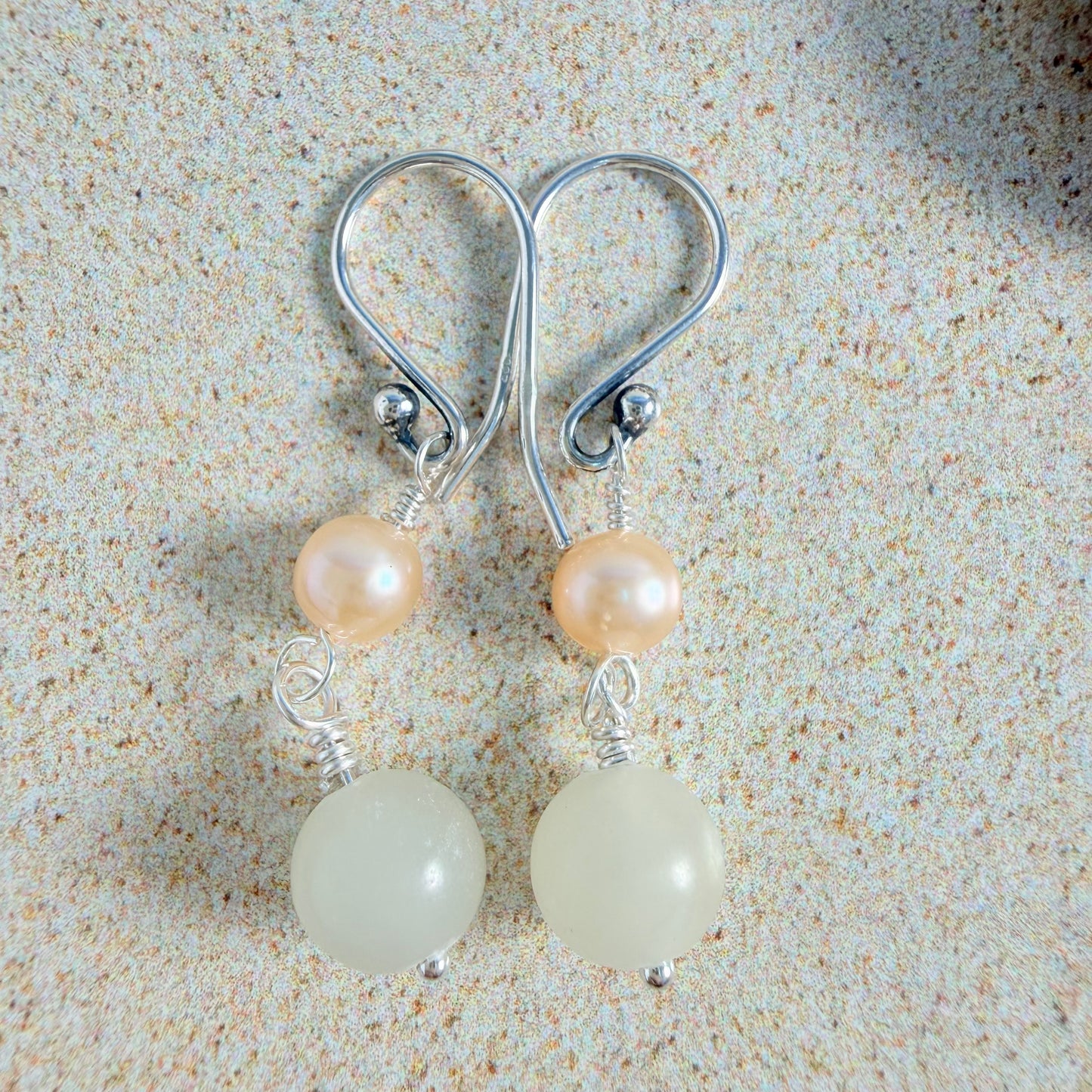 Italian Onyx & Pearl Earrings