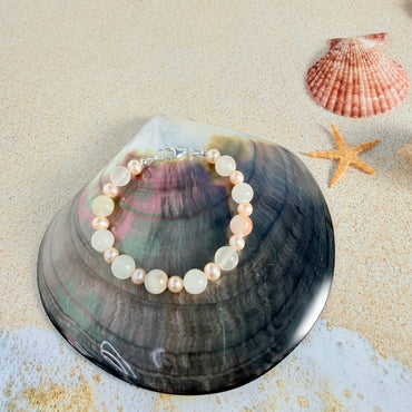 Italian Onyx & Pearl Bracelet