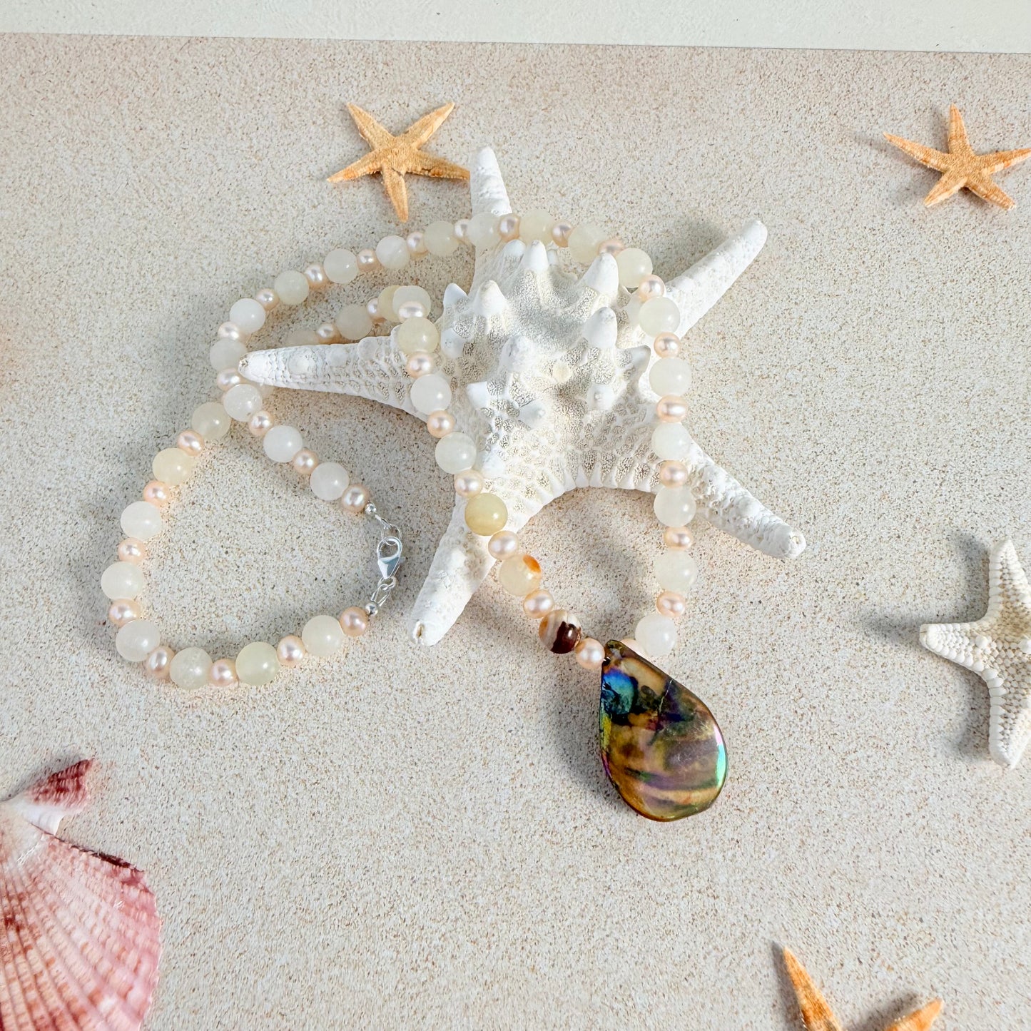 Italian Onyx & Pearl Necklace
