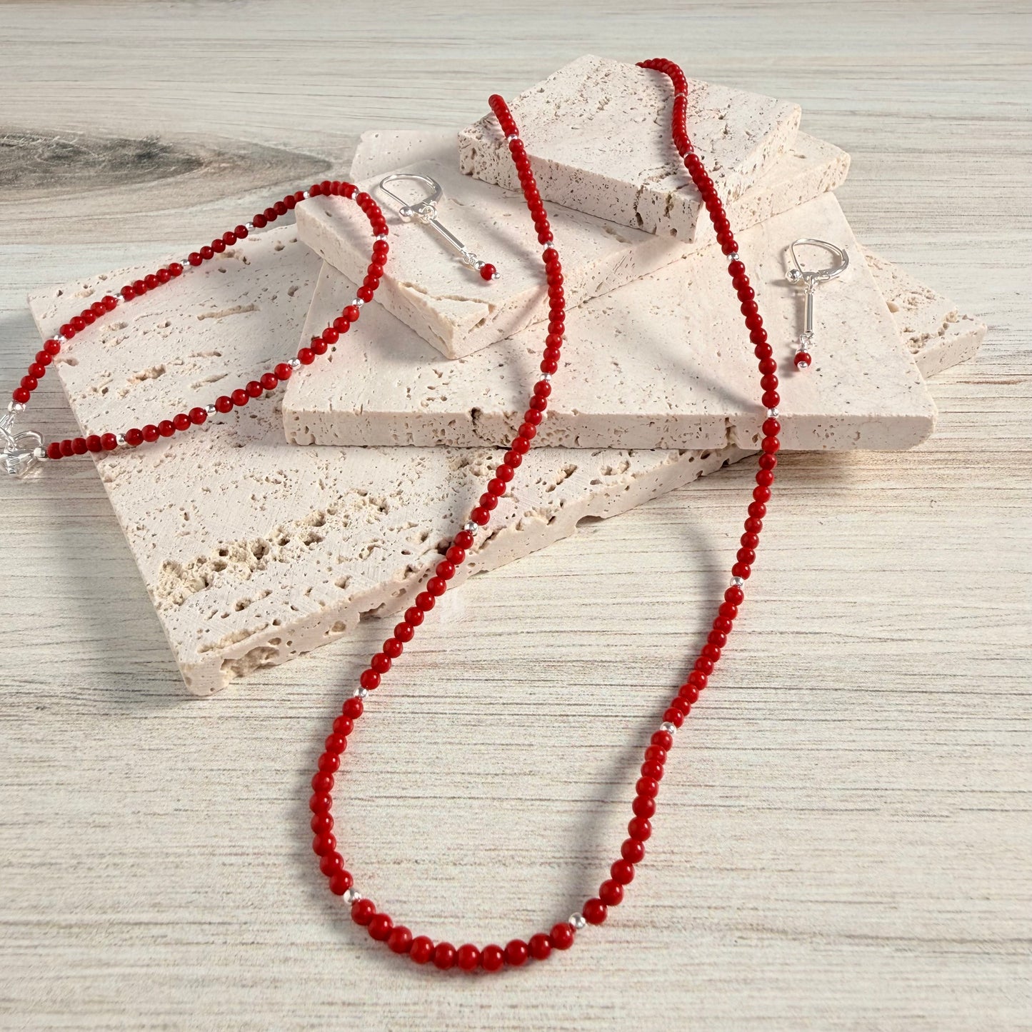 Sterling Red Coral Necklace