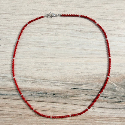 Sterling Red Coral Necklace
