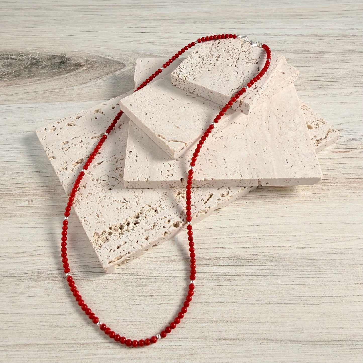 Sterling Red Coral Necklace