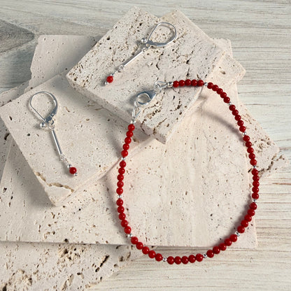 Sterling Red Coral Bracelet
