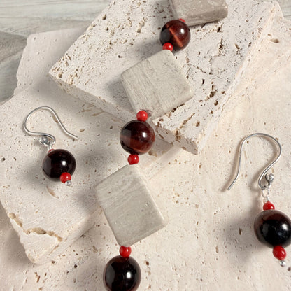 Red Tiger Eye Earrings