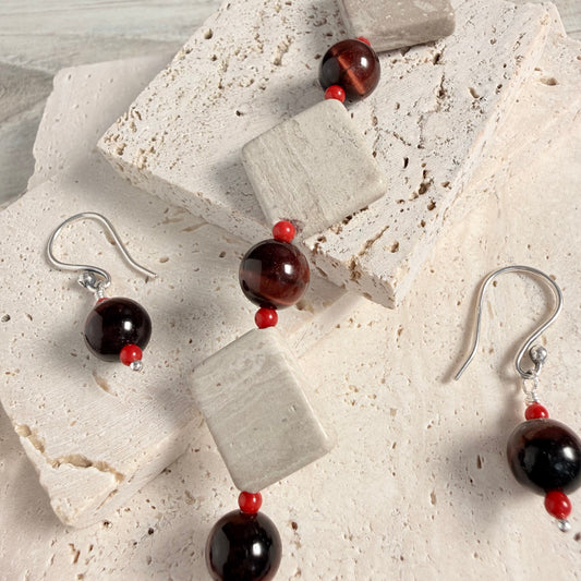 Red Tiger Eye Earrings