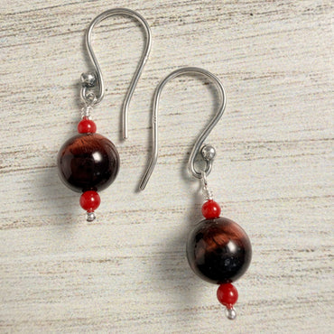 Red Tiger Eye Earrings