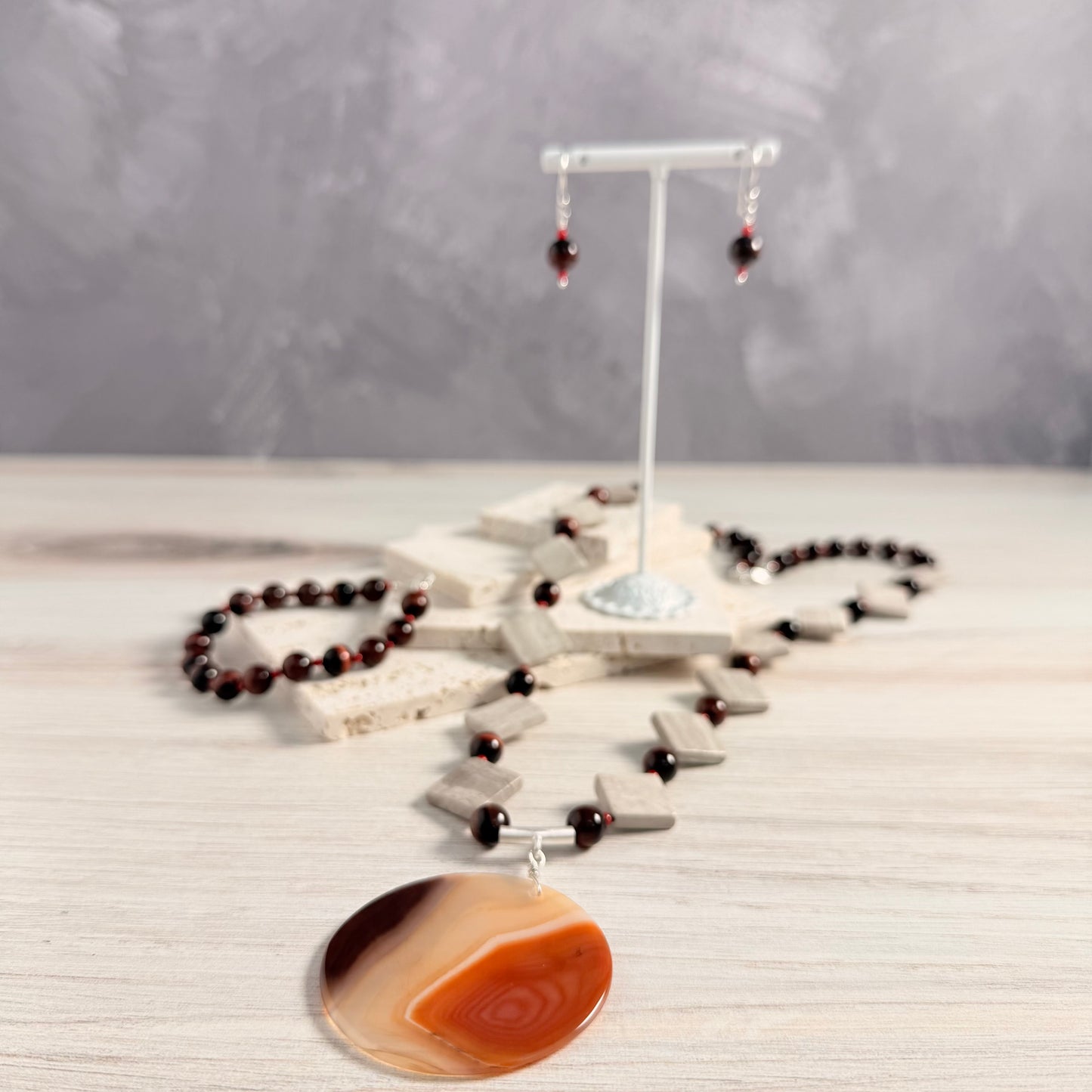 Red Tiger Eye Earrings