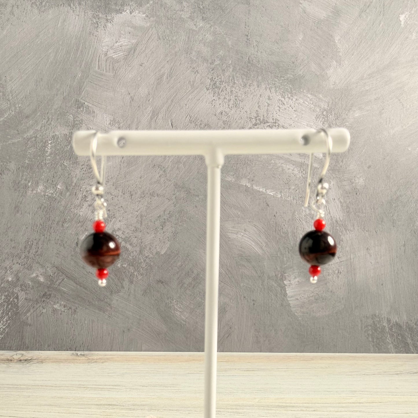 Red Tiger Eye Earrings
