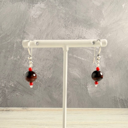 Red Tiger Eye Earrings