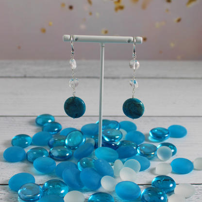 Icy Quartz & Agate Earrings