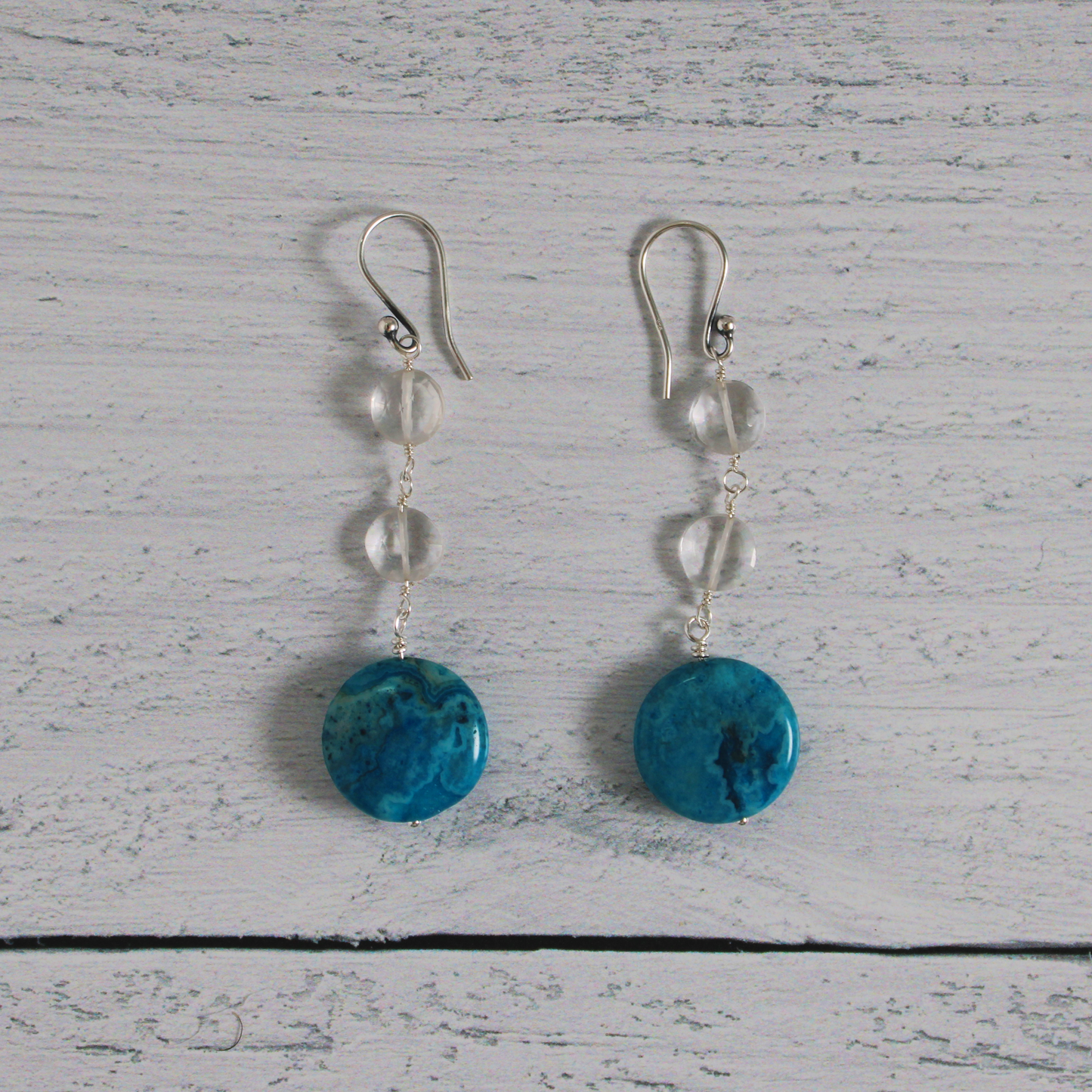 Icy Quartz & Agate Earrings