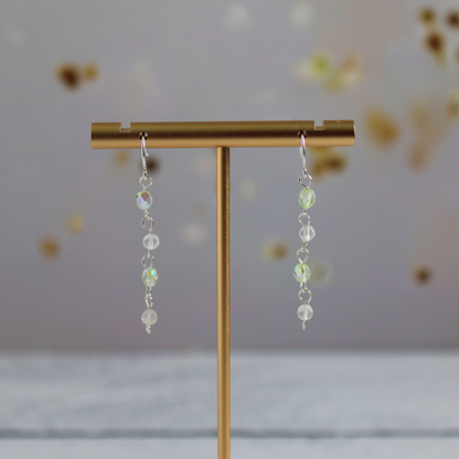 Simple Quartz & Czech Crystal Earrings