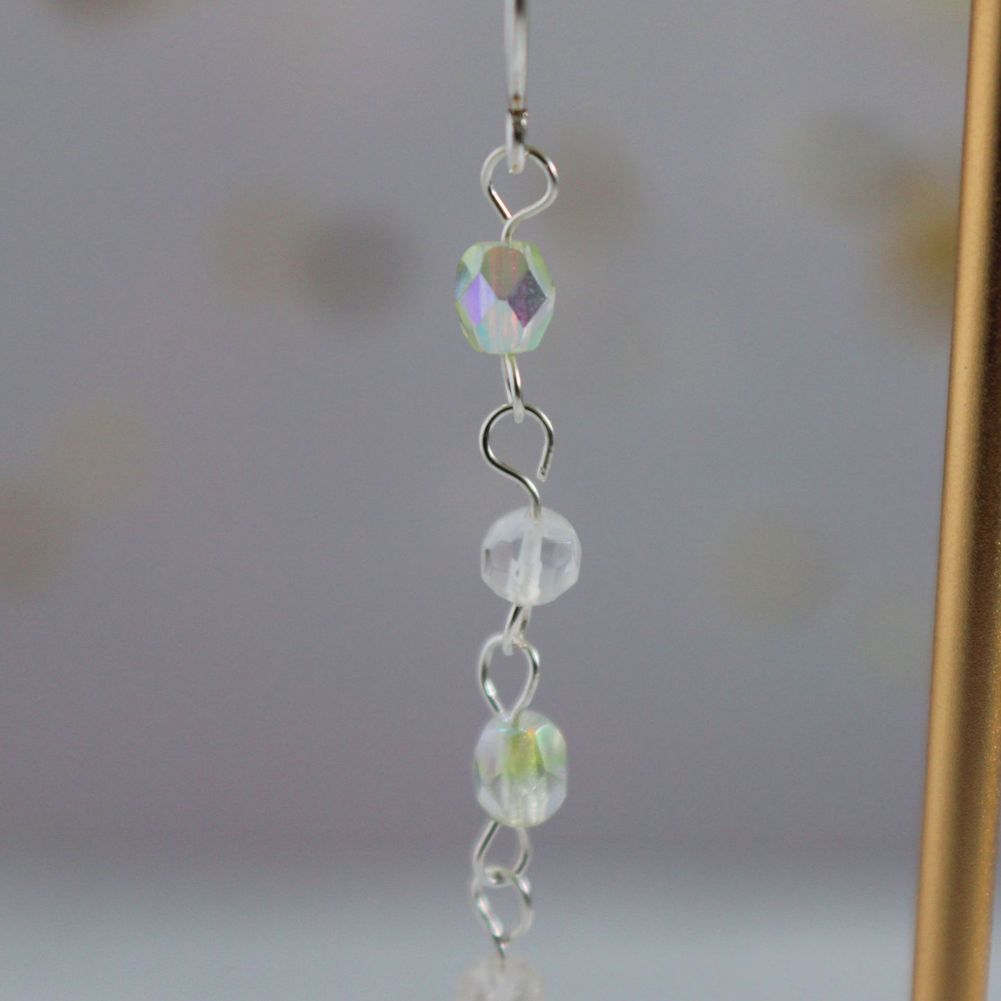 Simple Quartz & Czech Crystal Earrings