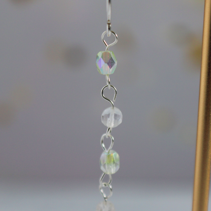Simple Quartz & Czech Crystal Earrings