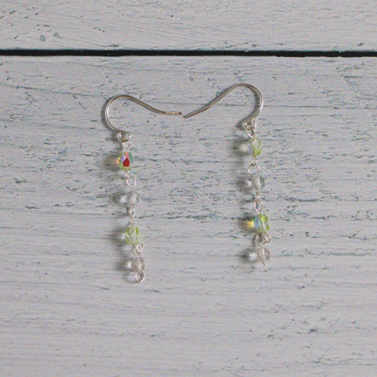 Simple Quartz & Czech Crystal Earrings