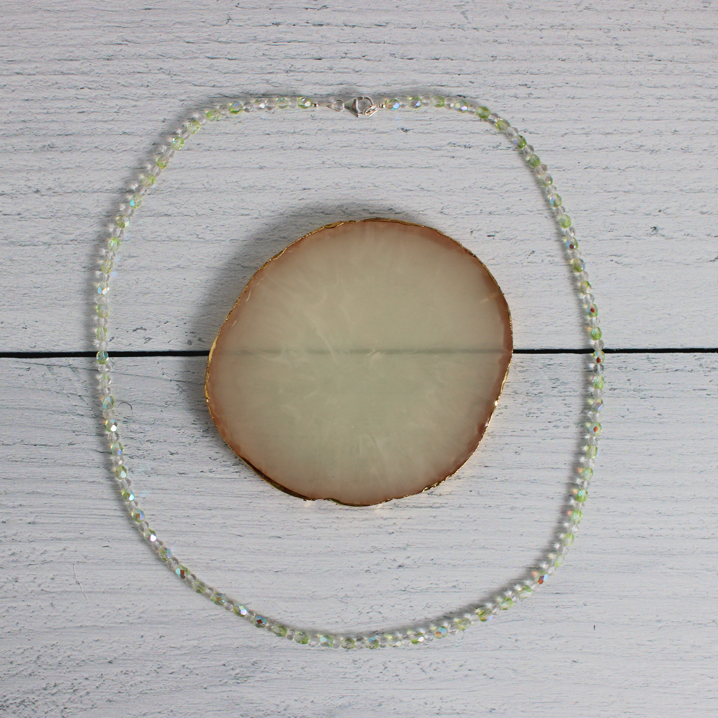 Simple Quartz & Czech Crystal Necklace