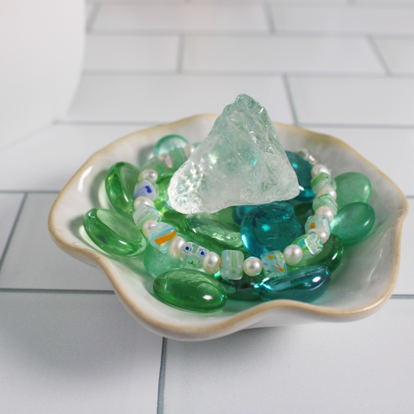 Millefiori + Pearls Bracelet